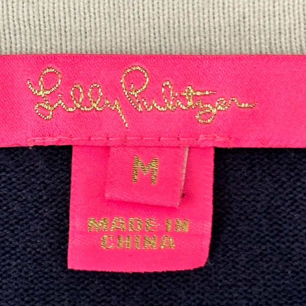 Lilly Pulitzer navy blue knit top M - Picture 9 of 11
